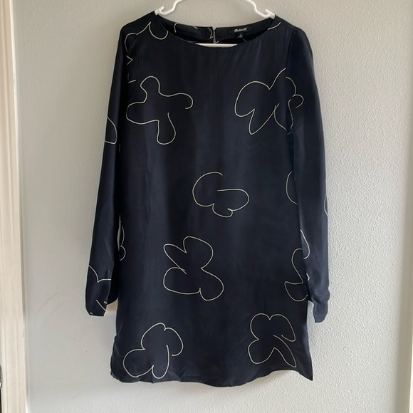 Madewell Black and White Floral Mini Dress - Picture 6 of 13